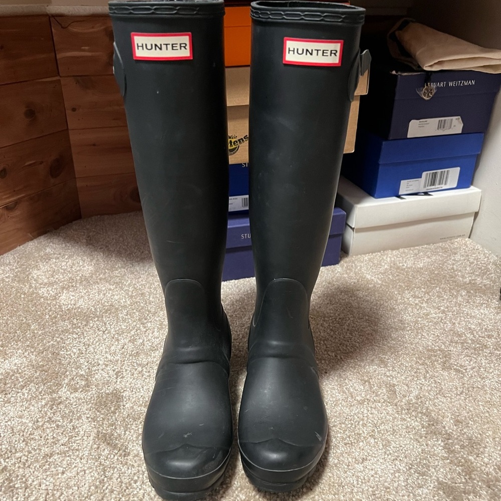Hunter boots Matt black size 5